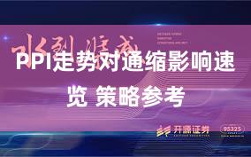 PPI走势对通缩影响速览 策略参考